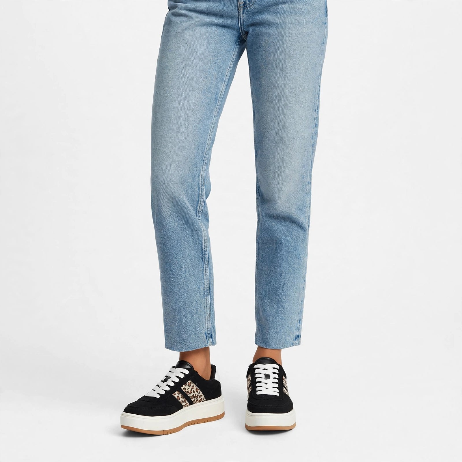 Mila Layered Stripe Gum-Sole Sneakers