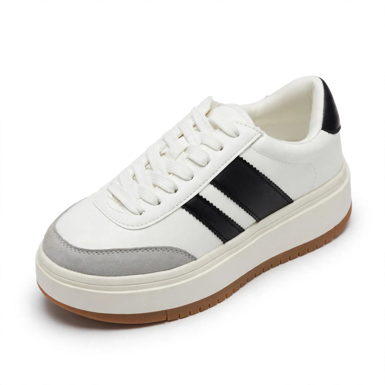 Mila Layered Stripe Gum-Sole Sneakers