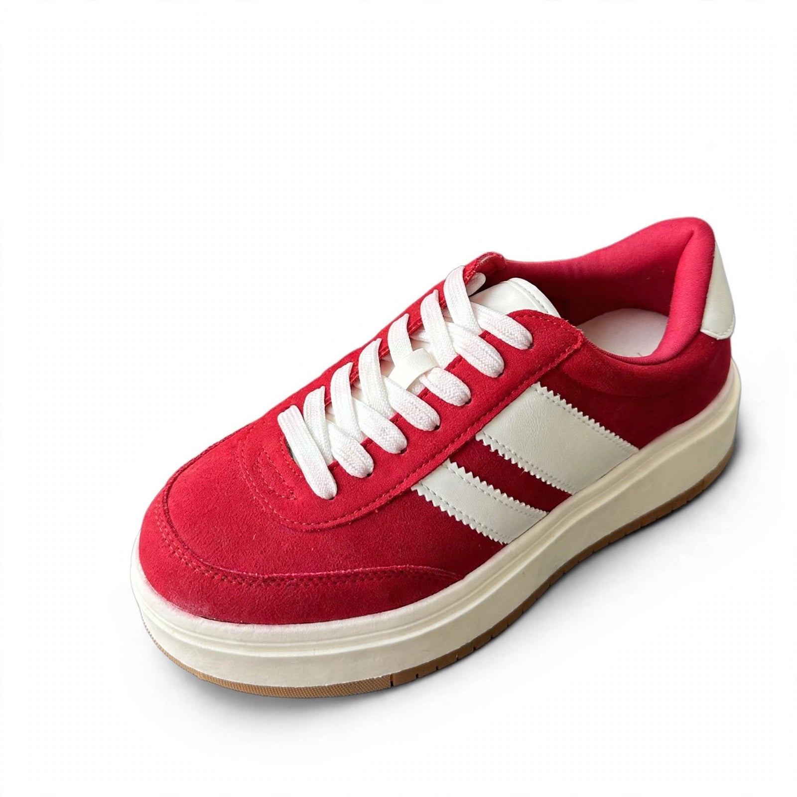 Mila Layered Stripe Gum-Sole Sneakers