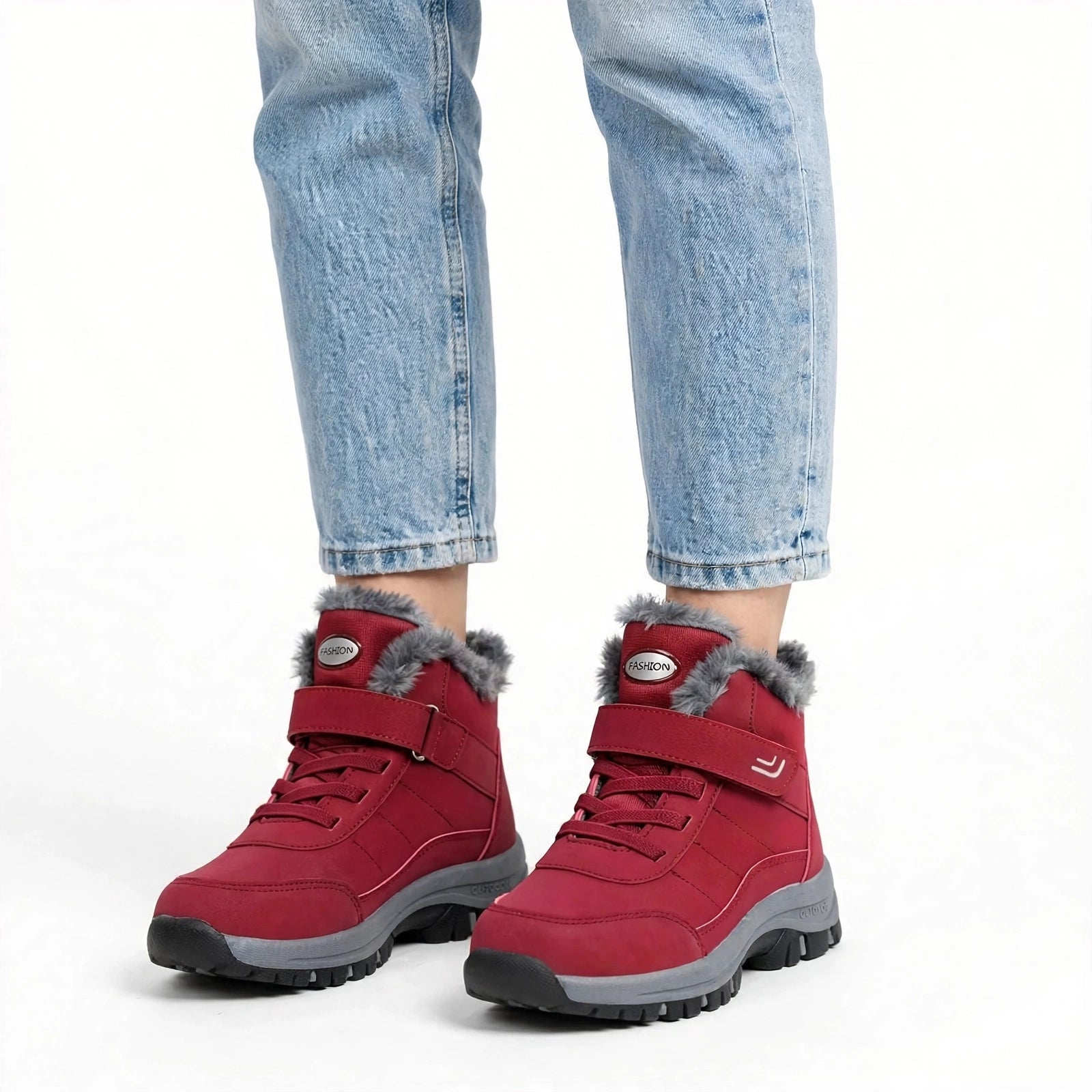 Cozy Fleece-Lined Buckle Ankle Boots
