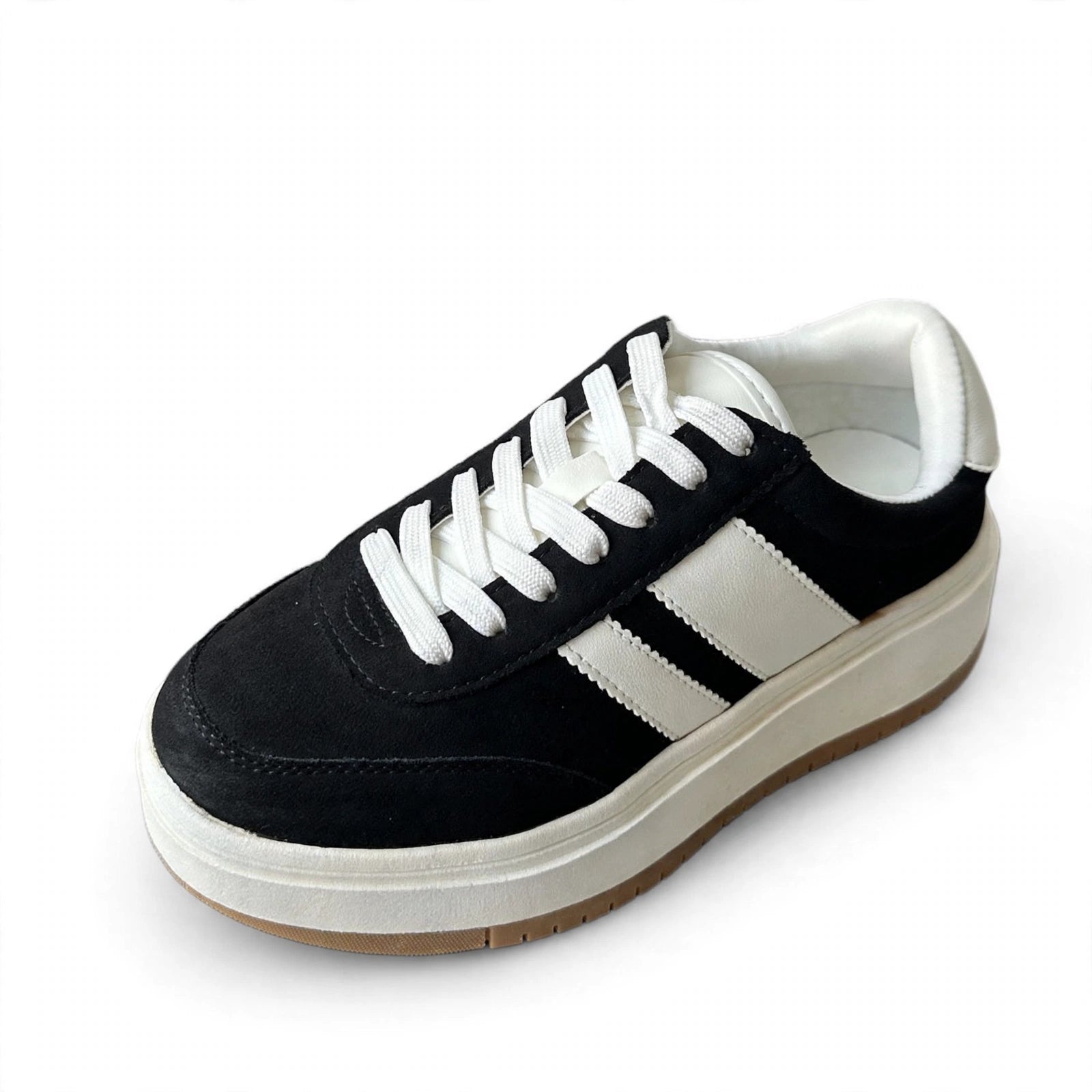 Mila Layered Stripe Gum-Sole Sneakers