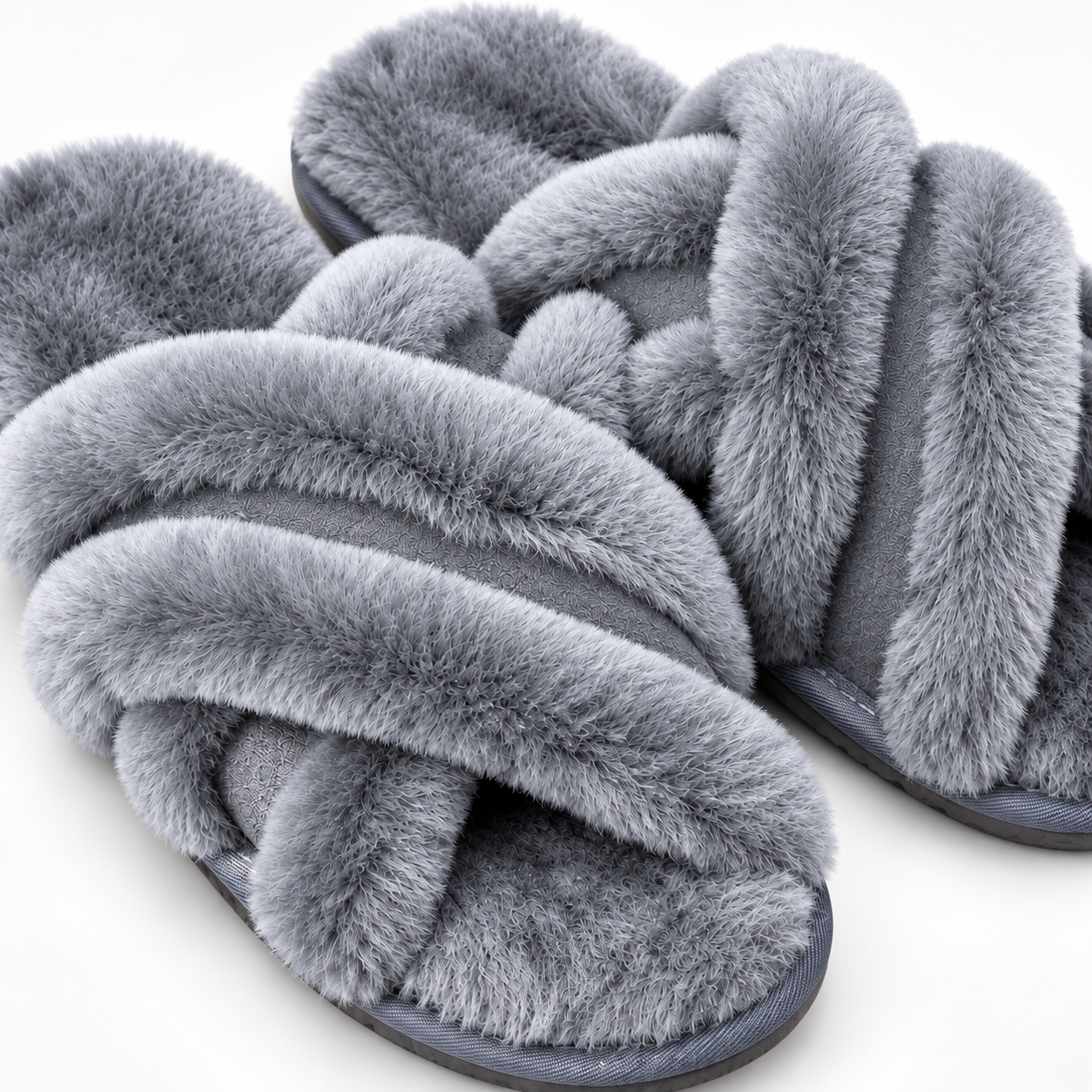 Cozy Wool Criss-Cross Slippers