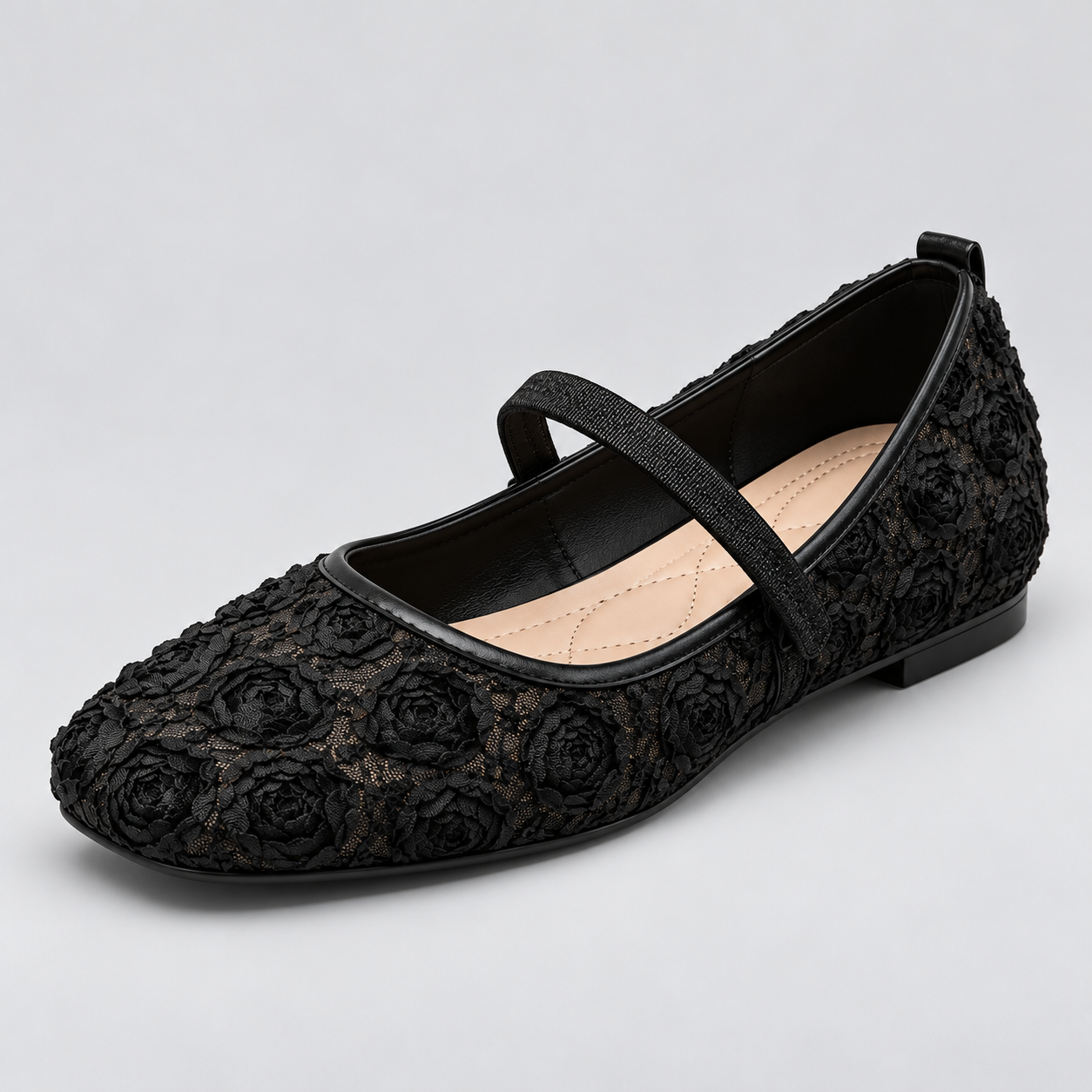 Floral French-Style Mary Jane Flats