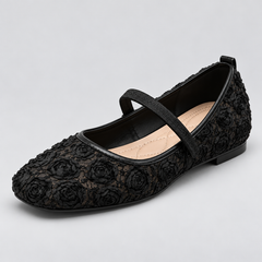 Floral French-Style Mary Jane Flats