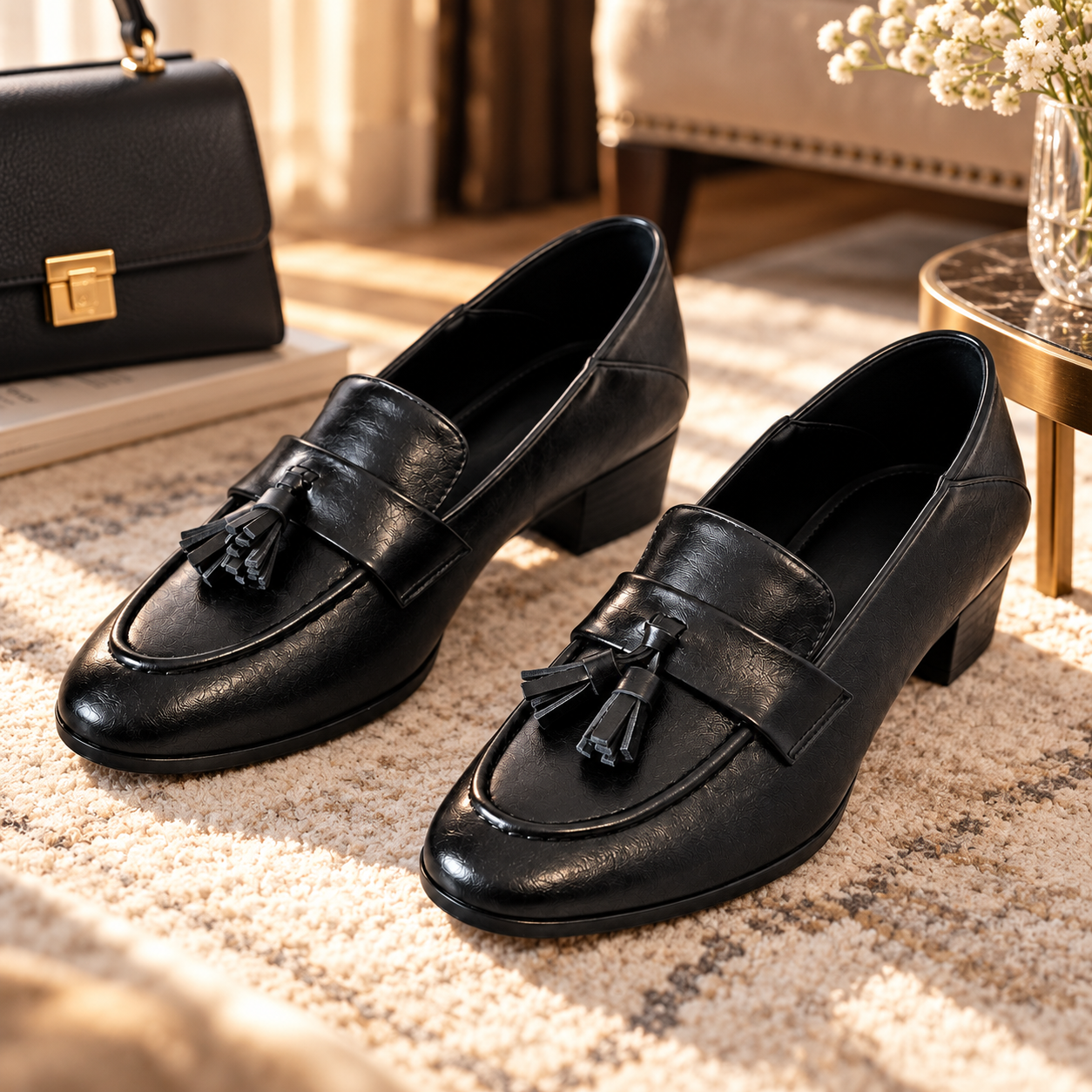 Vintage Soft-Sole Chunky Heel Loafers