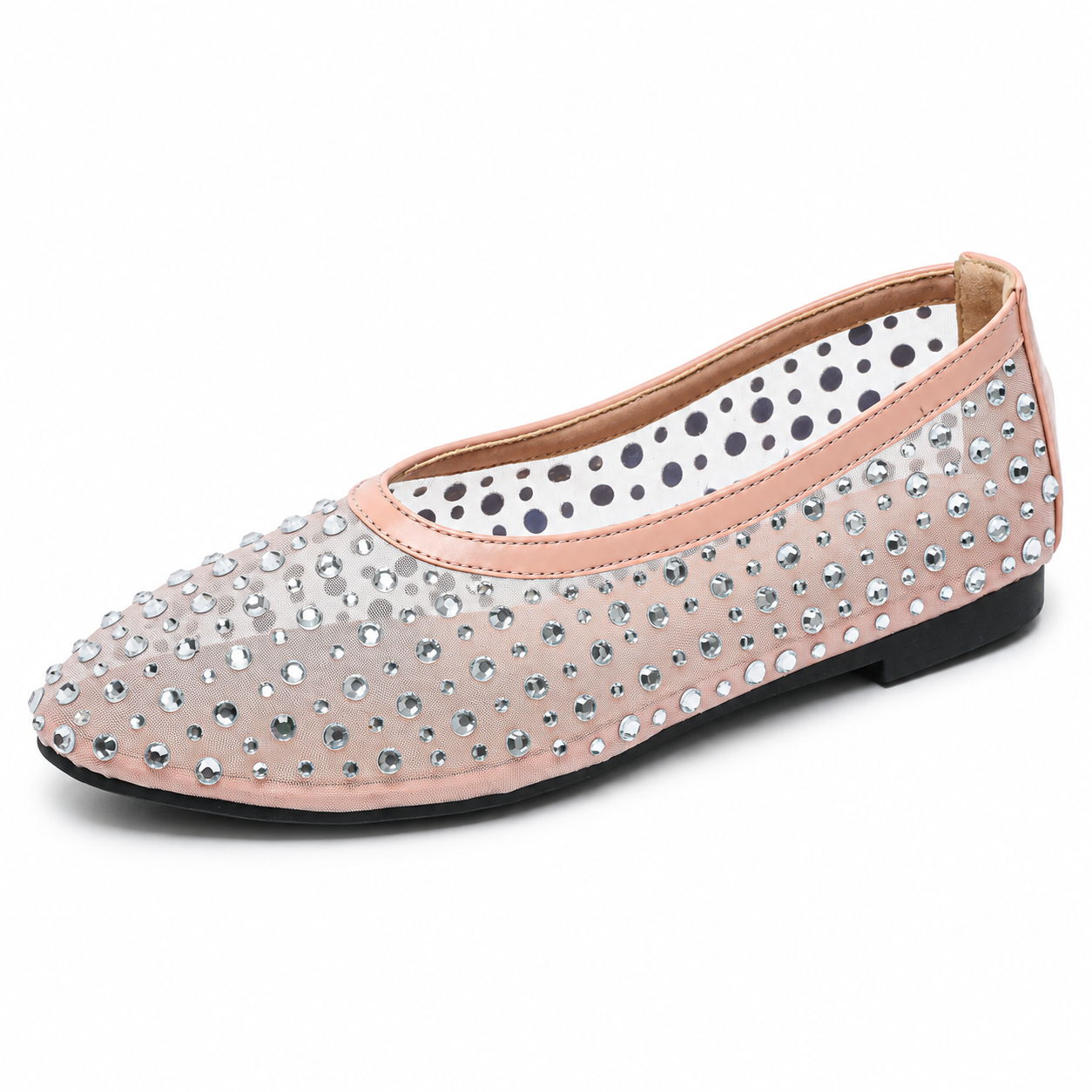 Rhinestone Mesh Ballet Flats