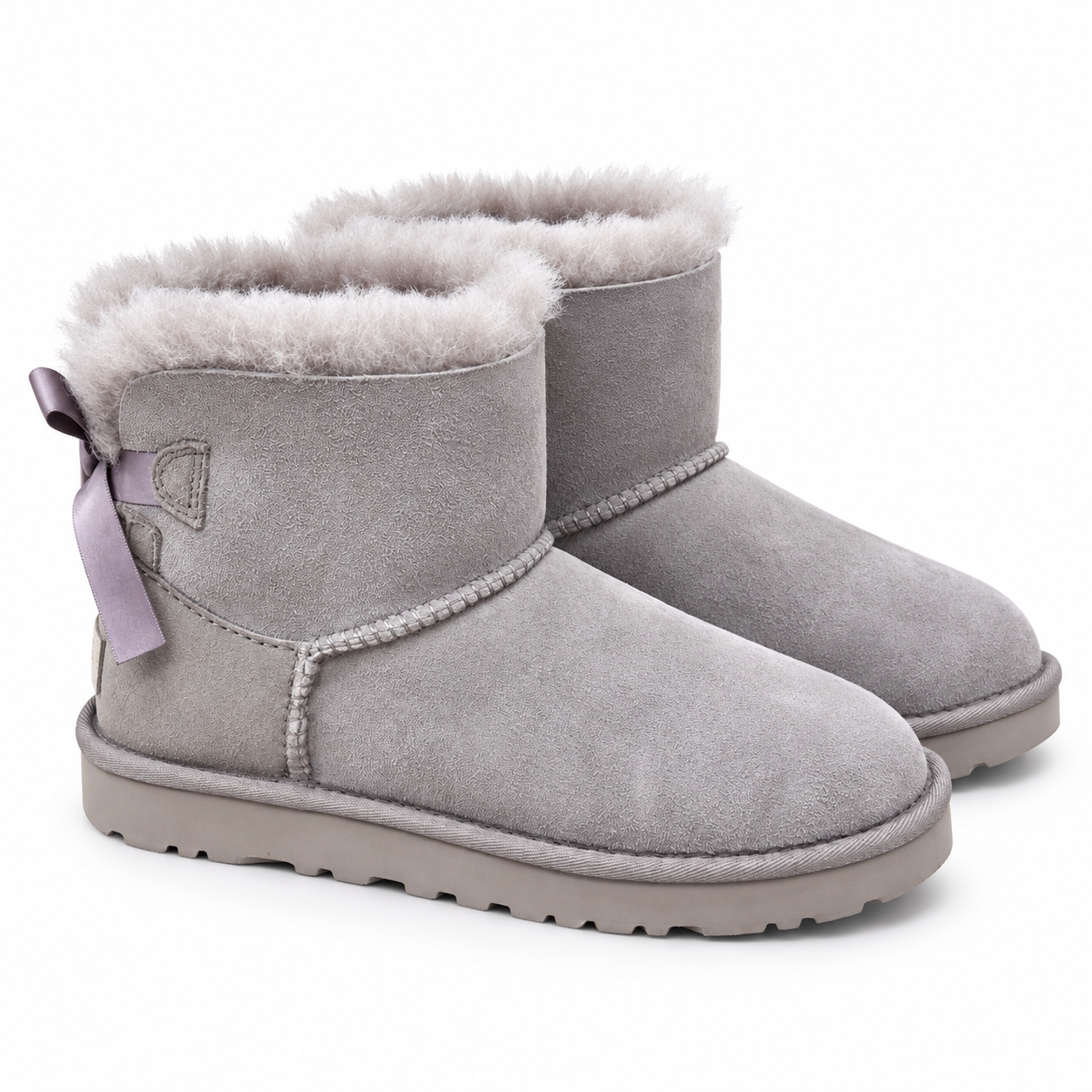 Sheepskin-Lined Bow Snow Boots