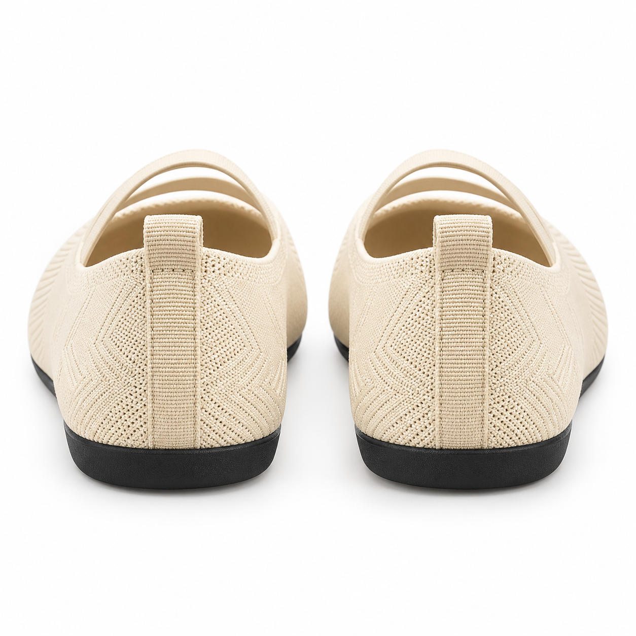 Marla Comfort - Women's Wide Toe Box Knit Mary Jane Flats, Slip-On Non-Slip Walking Shoes