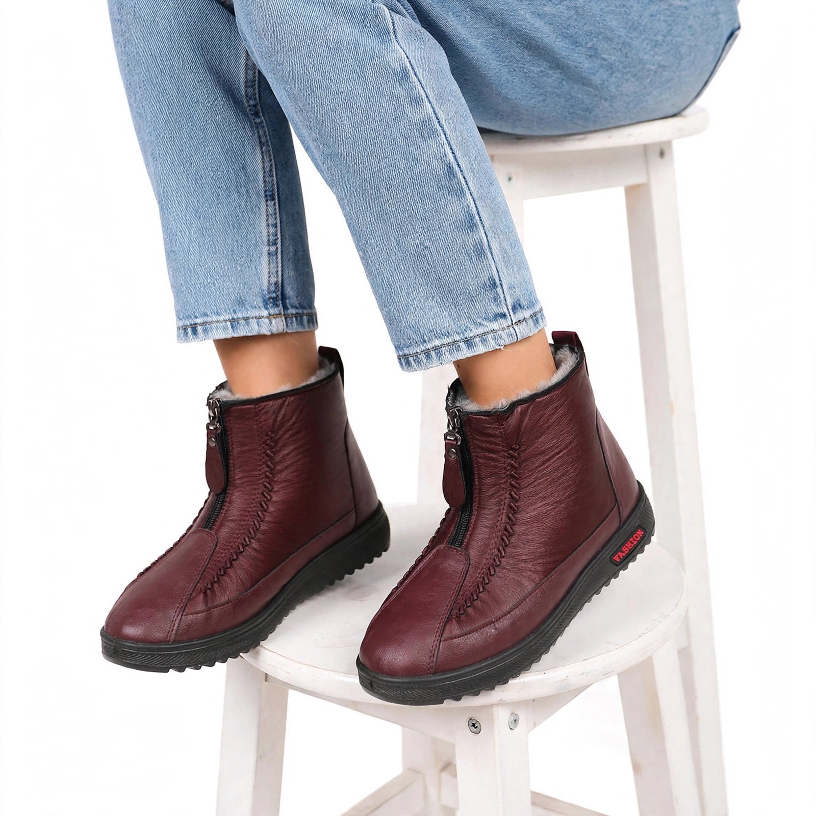 Elowen Fleece-Lined Buckle Ankle Boots