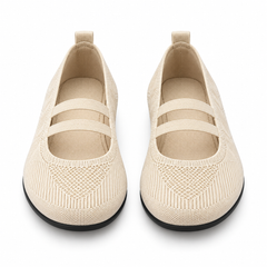 Marla Comfort - Women's Wide Toe Box Knit Mary Jane Flats, Slip-On Non-Slip Walking Shoes
