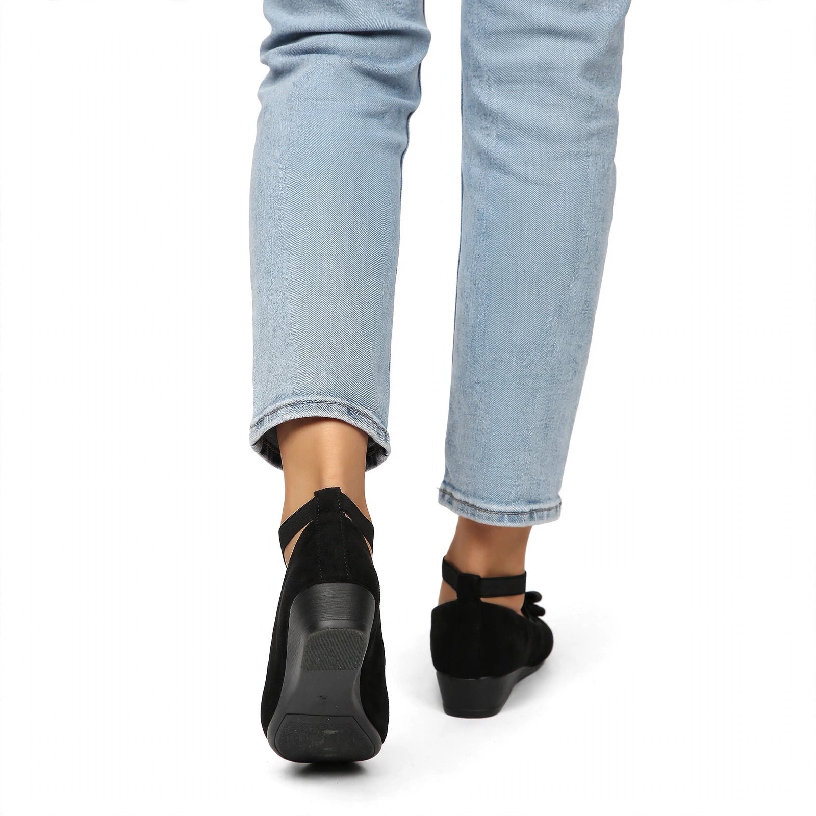 Marla Wide-Toe Knit Mary Jane Flats