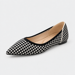 Houndstooth Knit Ballet Flats