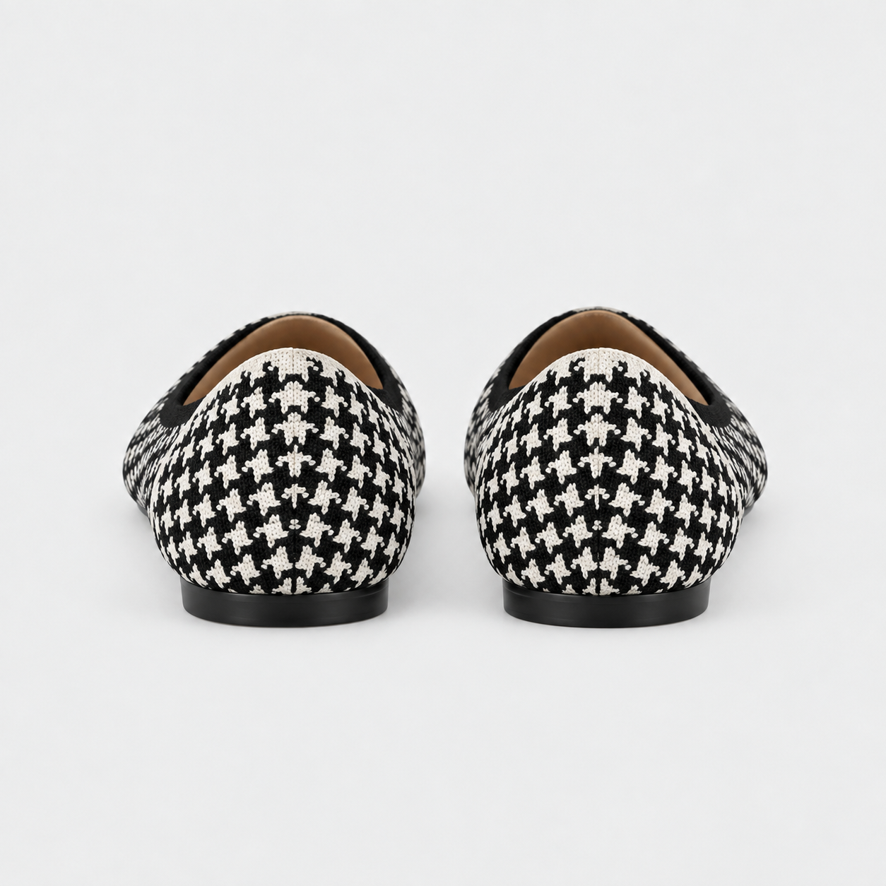 Houndstooth Knit Ballet Flats