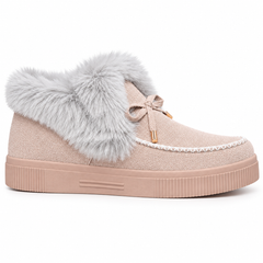 Faux-Fur Bow Ankle Boots