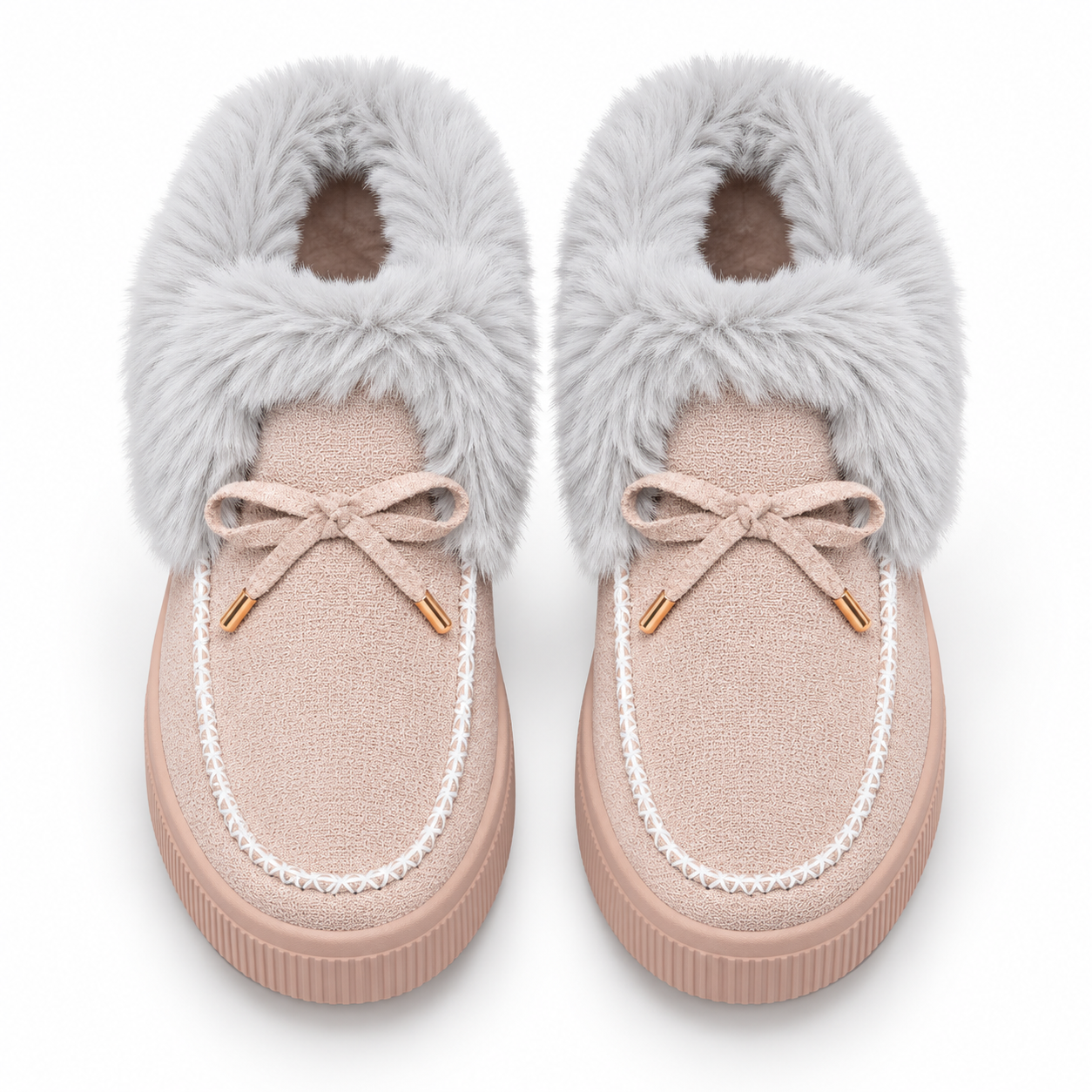 Faux-Fur Bow Ankle Boots